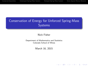 Conservation of Energy for Unforced Spring-Mass Systems Nick Fisher March 16, 2015