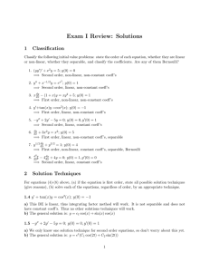 Exam I Review: Solutions 1 Classification