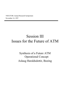 Session III Issues for the Future of ATM Operational Concept