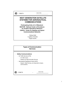 NEXT GENERATION SATELLITE SYSTEMS FOR AERONAUTICAL COMMUNICATIONS CSHCN