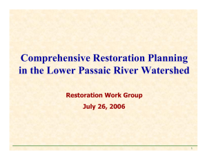 Comprehensive Restoration Planning in the Lower Passaic River Watershed Restoration Work Group