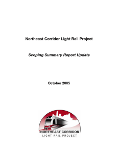 Northeast Corridor Light Rail Project Scoping Summary Report Update October 2005