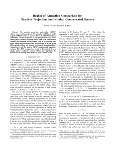 Region of Attraction Comparison for Gradient Projection Anti-windup Compensated Systems