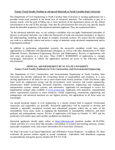 Tenure Track Faculty Position in Advanced Materials at North Carolina...