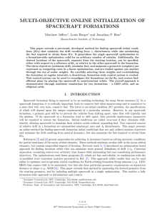 MULTI-OBJECTIVE ONLINE INITIALIZATION OF SPACECRAFT FORMATIONS Matthew Jeffrey , Louis Breger