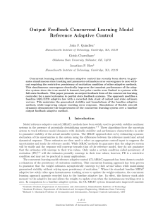 Output Feedback Concurrent Learning Model Reference Adaptive Control John F. Quindlen Girish Chowdhary