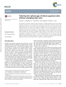 Tailoring the optical gap of silicon quantum dots Huashan Li, Zhigang Wu,