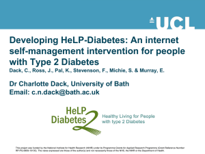 Developing HeLP-Diabetes: An internet self-management intervention for people with Type 2 Diabetes