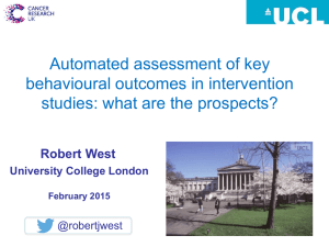 Automated assessment of key behavioural outcomes in intervention