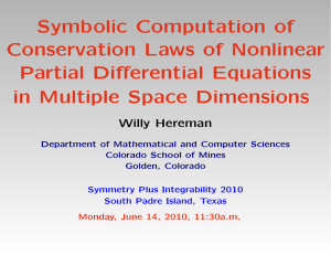 Symbolic Computation of Conservation Laws of Nonlinear Partial Differential Equations