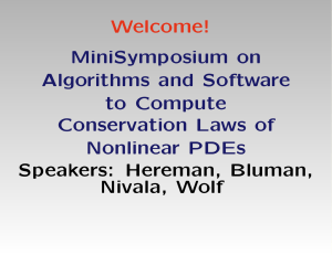 Welcome! MiniSymposium on Algorithms and Software to Compute