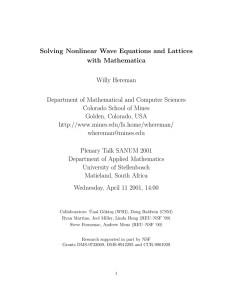 Solving Nonlinear Wave Equations and Lattices with Mathematica Willy Hereman