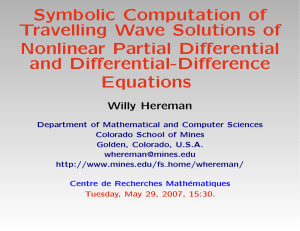 Symbolic Computation of Travelling Wave Solutions of Nonlinear Partial Differential and Differential-Difference