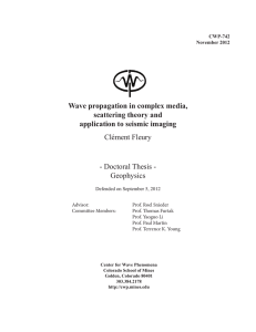 Wave propagation in complex media, scattering theory and application to seismic imaging