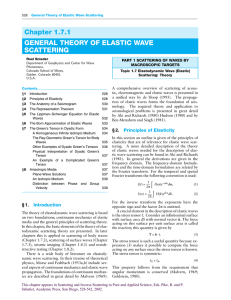 Chapter 1.7.1 GENERAL THEORY OF ELASTIC WAVE SCATTERING