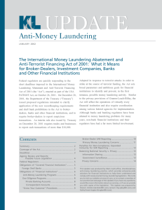 UPDATE Anti-Money Laundering
