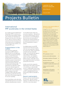 Projects Bulletin International PPP accelerates in the United States LAWYERS TO THE
