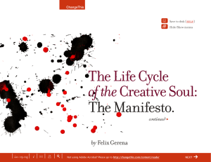 The Manifesto. The Life Cycle of the