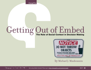 Getting Out of Embed by Michael J. Mauboussin