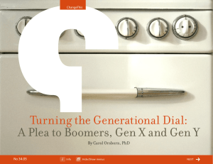 Turning the Generational Dial:  By Carol Orsborn, PhD