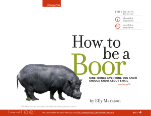 Boor How to be a by Elly Markson