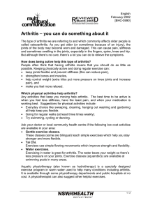 R D Arthritis – you can do something about it