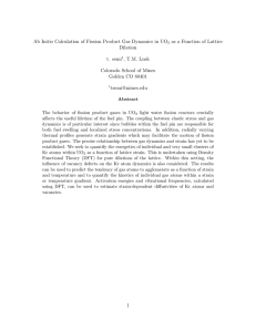 Ab Initio Calculation of Fission Product Gas Dynamics in UO Dilation