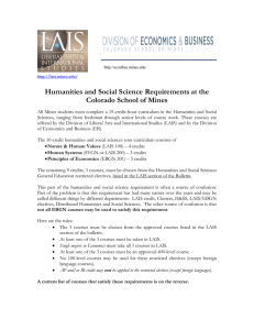 Humanities and Social Science Requirements at the Colorado School of Mines