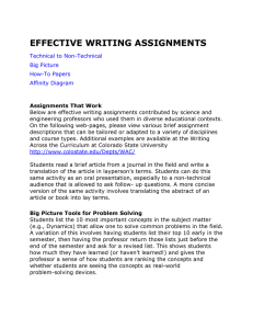 EFFECTIVE WRITING ASSIGNMENTS