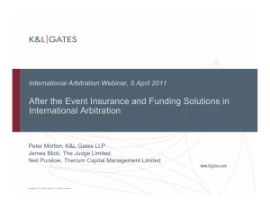 After the Event Insurance and Funding Solutions in International Arbitration