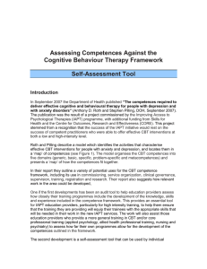 Assessing Competences Against the Cognitive Behaviour Therapy Framework Self-Assessment Tool