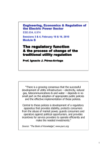 The regulatory function &amp; the process of change of the  Module B
