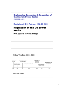 Regulation of the US power  Engineering, Economics &amp; Regulation of