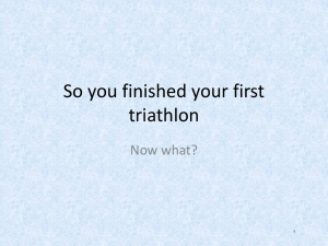 So you finished your first triathlon Now what? 1