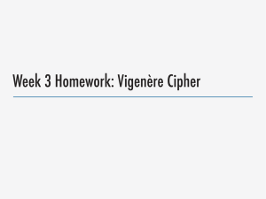 Week 3 Homework: Vigenère Cipher