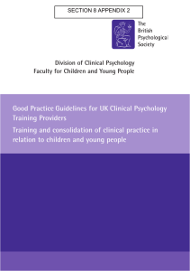 Good Practice Guidelines for UK Clinical Psychology Training Providers