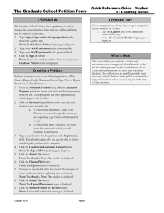 The Graduate School Petition Form  Quick Reference Guide - Student
