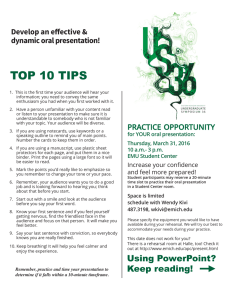 TOP 10 TIPS Develop an effective &amp; dynamic oral presentation!