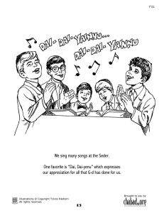 We sing many songs at the Seder.