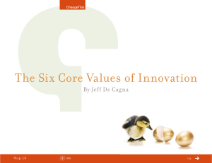 The Six Core Values of Innovation  By Jeff De Cagna 41.03