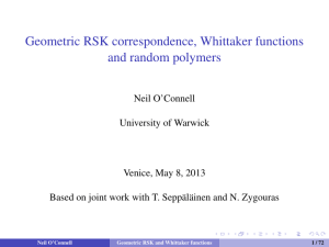 Geometric RSK correspondence, Whittaker functions and random polymers