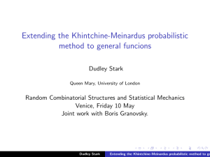 Extending the Khintchine-Meinardus probabilistic method to general funcions