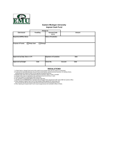 Eastern Michigan University Imprest Cash Fund A019