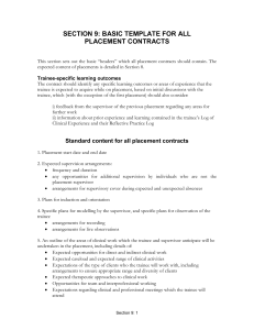 SECTION 9: BASIC TEMPLATE FOR ALL PLACEMENT CONTRACTS