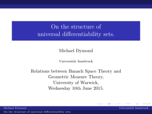 On the structure of universal differentiability sets.