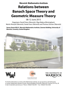 Relations between Banach Space Theory and Geometric Measure Theory 08-12 June 2015
