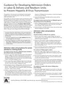 Guidance for Developing Admission Orders to Prevent Hepatitis B Virus Transmission