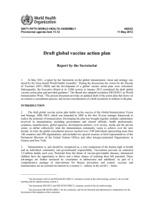 Draft global vaccine action plan Report by the Secretariat