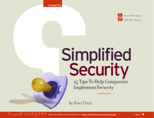 Simplified Security 25 Tips To Help Companies Implement Security