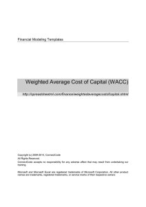 Weighted Average Cost of Capital (WACC)  Financial Modeling Templates